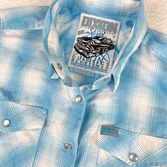 DIXXON Tops - DIXXON FLANNEL Pearl Snap Shirt Womens Small Bel Air Bamoboo Blue Plaid Western